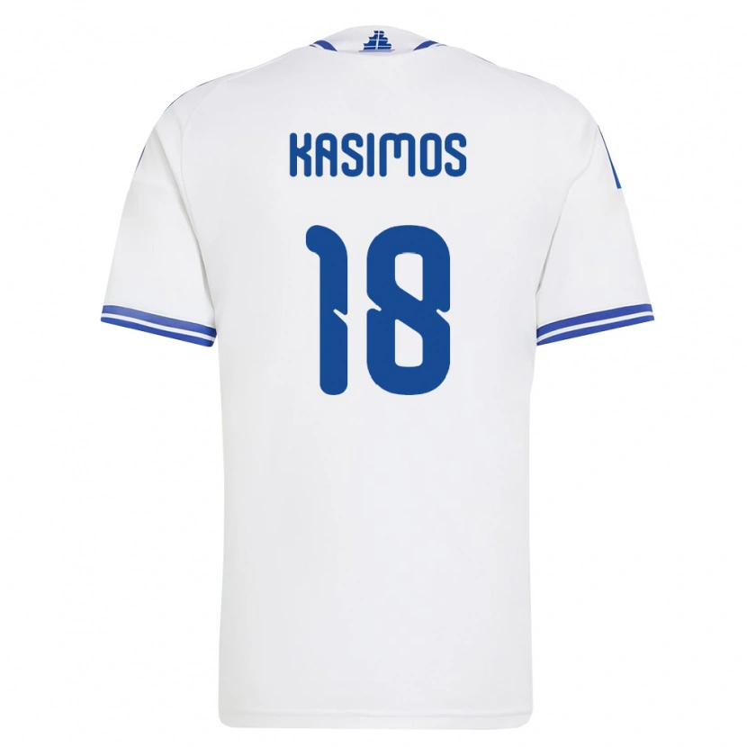Danxen Women Greece Georgios Kasimos #18 White Blue Home Jersey 26-28 T-Shirt