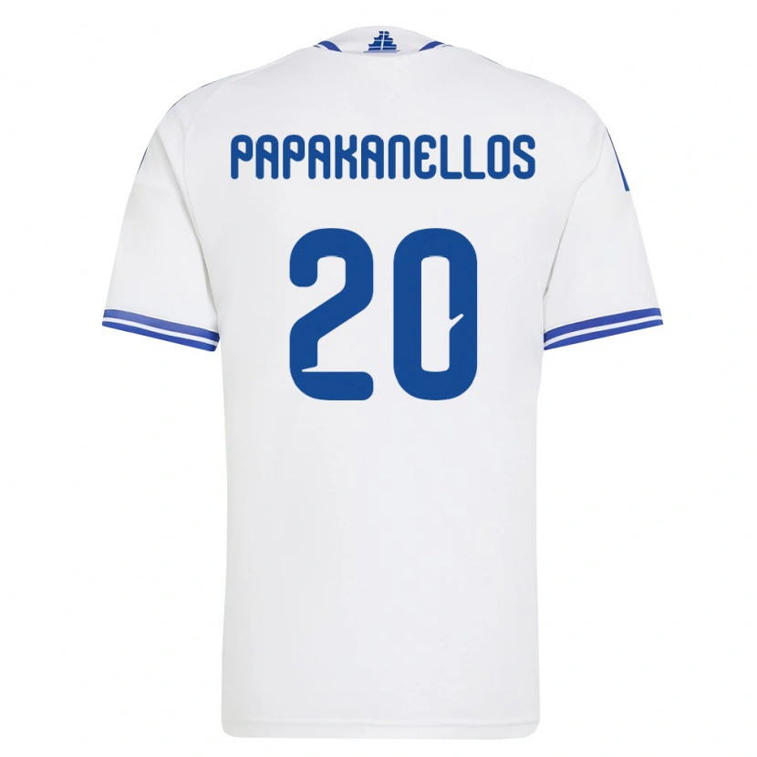 Danxen Women Greece Antonis Papakanellos #20 White Blue Home Jersey 26-28 T-Shirt