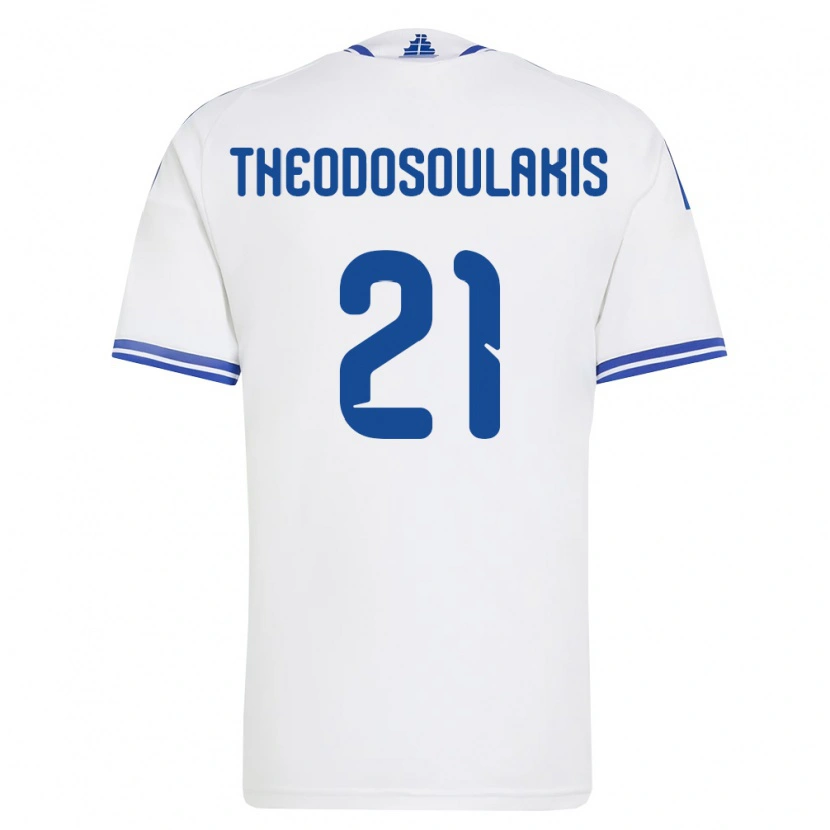 Danxen Women Greece Giannis Theodosoulakis #21 White Blue Home Jersey 26-28 T-Shirt
