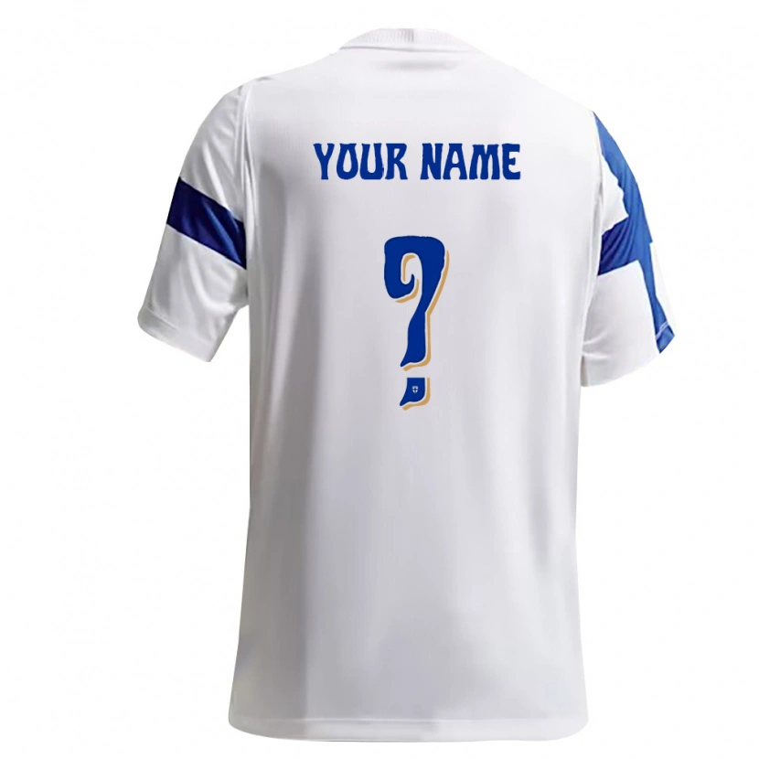 Danxen Women Finland Your Name #0 White Blue Home Jersey 26-28 T-Shirt