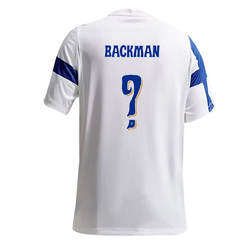 Danxen Women Finland Tobias Backman #0 White Blue Home Jersey 26-28 T-Shirt