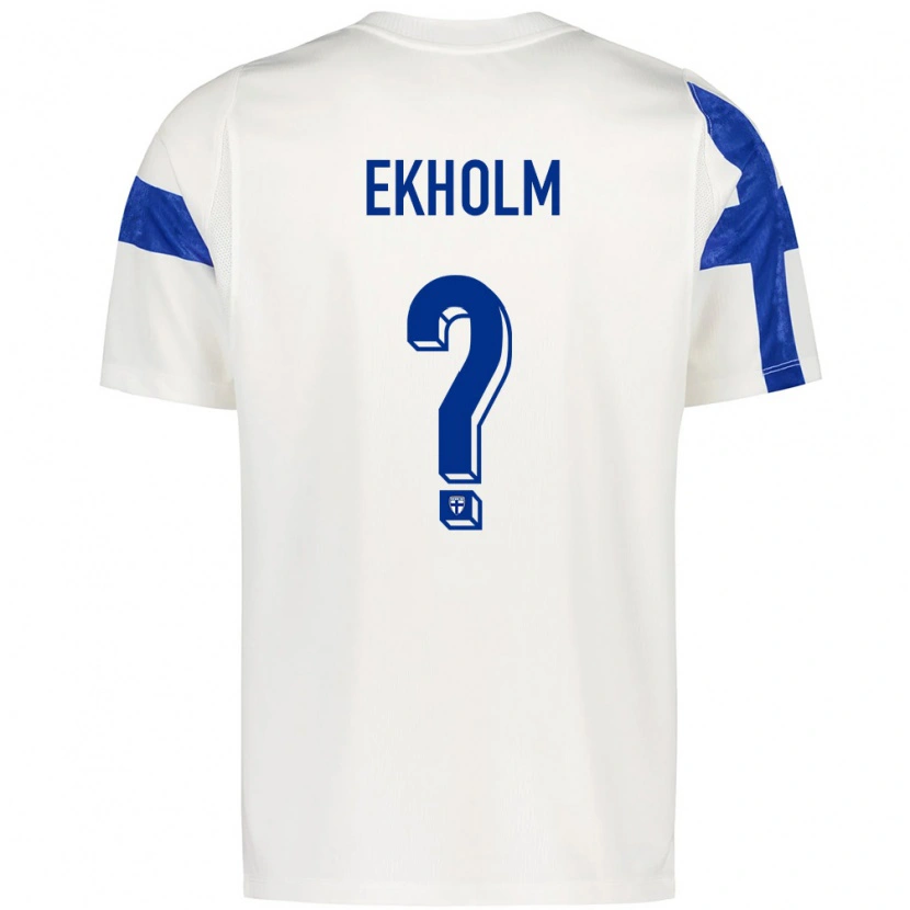 Danxen Women Finland Paavo Ekholm #0 White Blue Home Jersey 26-28 T-Shirt