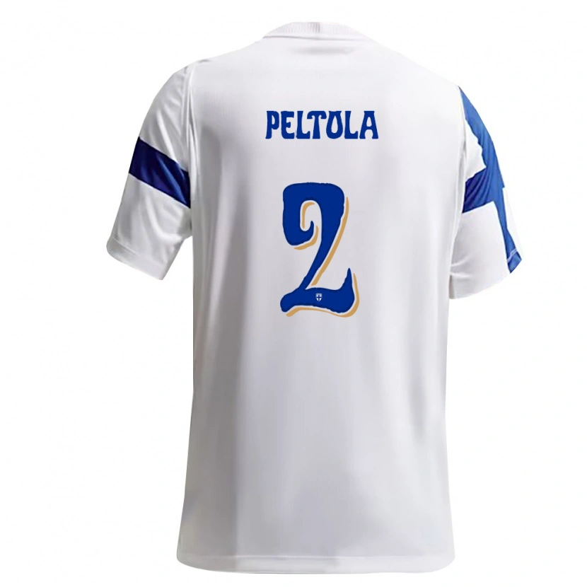 Danxen Women Finland Matti Peltola #2 White Blue Home Jersey 26-28 T-Shirt