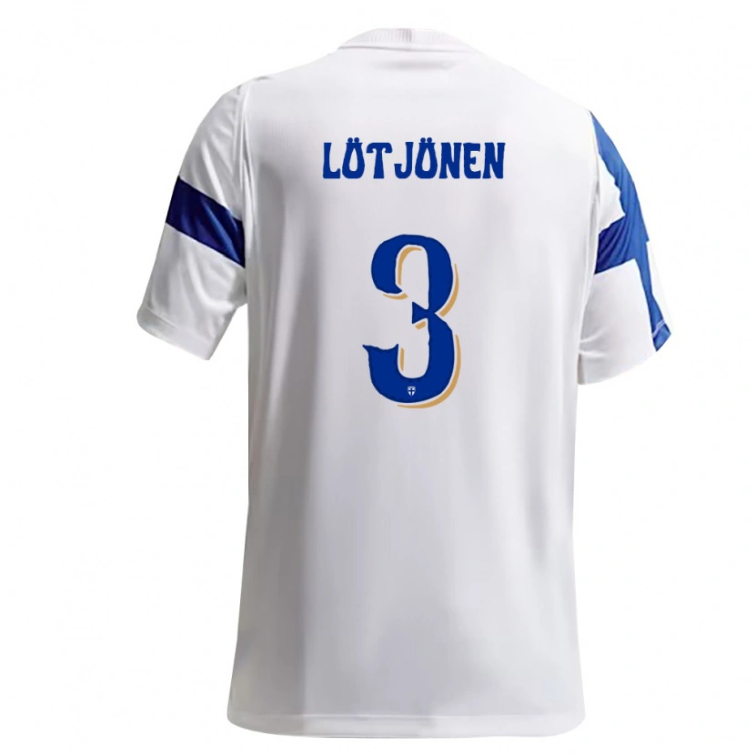 Danxen Women Finland Arttu Lötjönen #3 White Blue Home Jersey 26-28 T-Shirt