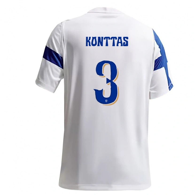 Danxen Women Finland Valo Konttas #3 White Blue Home Jersey 26-28 T-Shirt