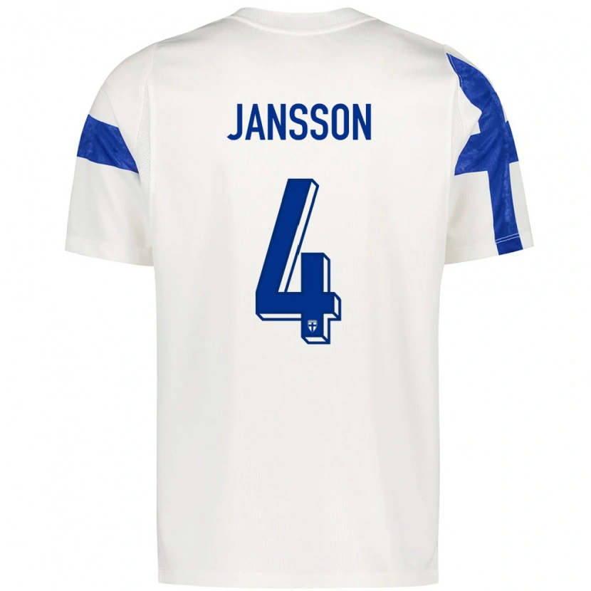 Danxen Women Finland Rony Jansson #4 White Blue Home Jersey 26-28 T-Shirt