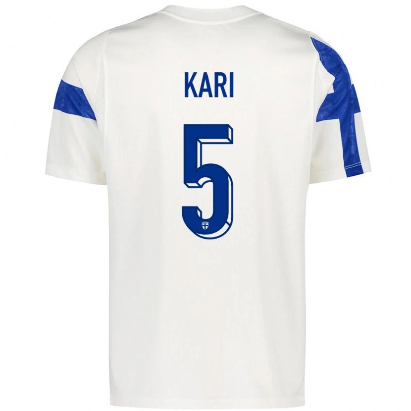 Danxen Women Finland Jere Kari #5 White Blue Home Jersey 26-28 T-Shirt