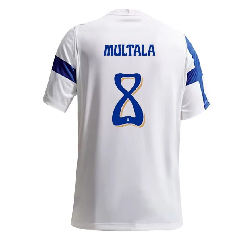 Danxen Women Finland Oskari Multala #8 White Blue Home Jersey 26-28 T-Shirt