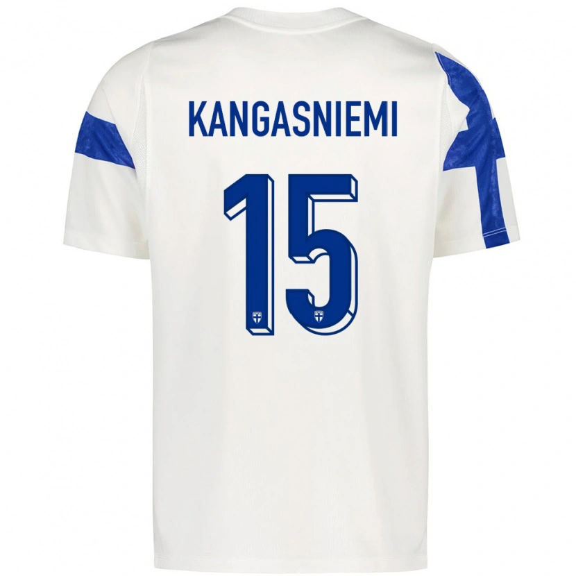 Danxen Women Finland Ilari Kangasniemi #15 White Blue Home Jersey 26-28 T-Shirt