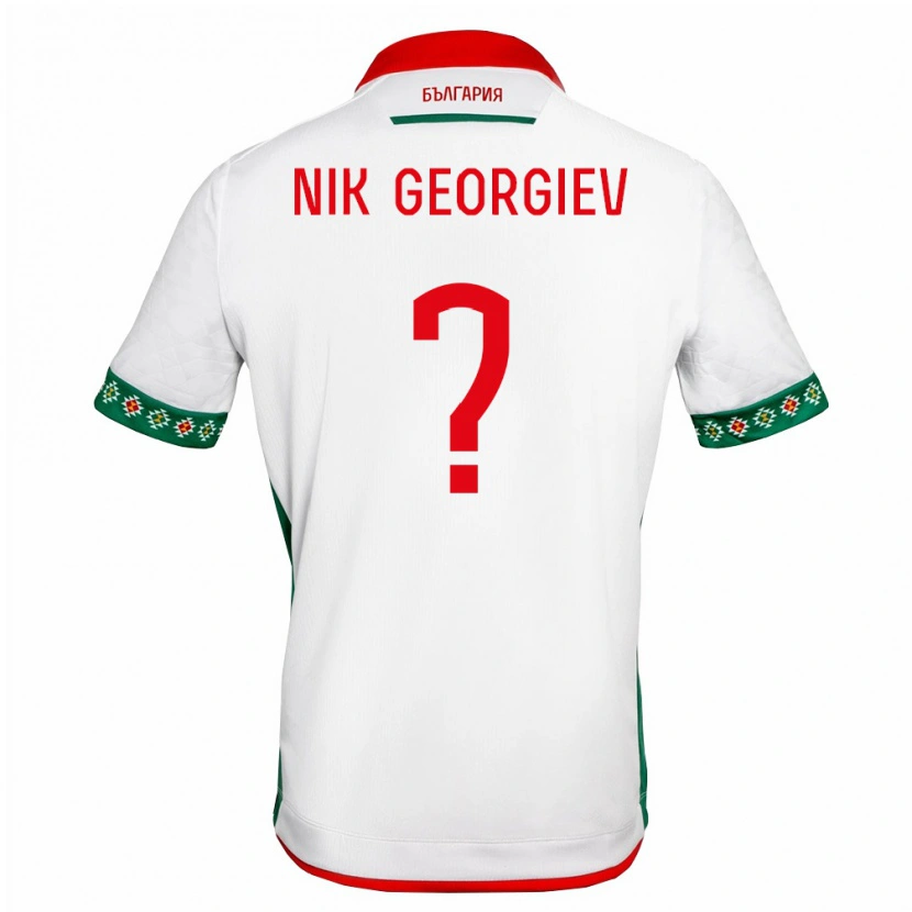 Danxen Women Bulgaria Nik Georgiev #0 White Green Red Home Jersey 26-28 T-Shirt