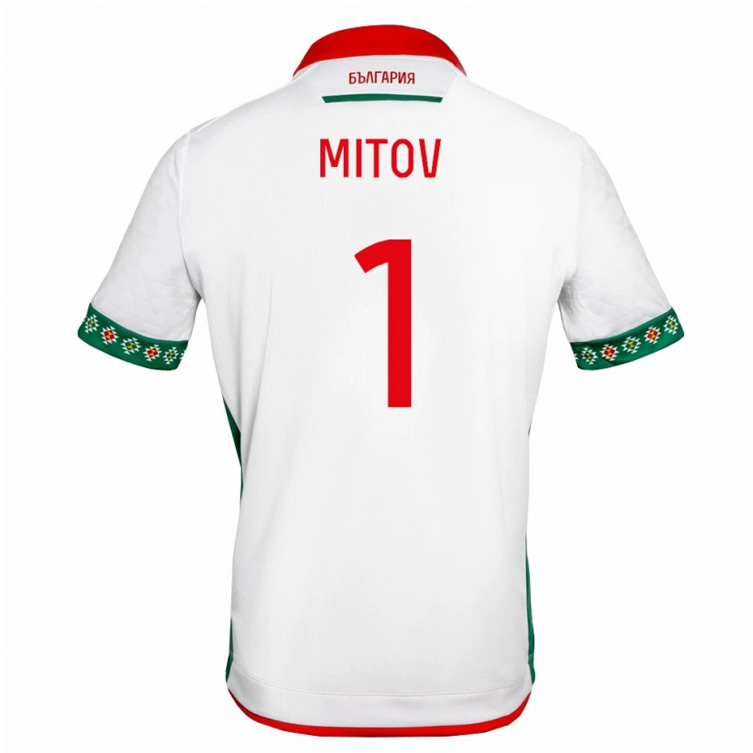 Danxen Women Bulgaria Dimitar Mitov #1 White Green Red Home Jersey 26-28 T-Shirt
