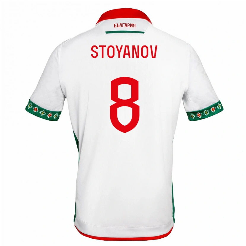 Danxen Women Bulgaria Antoan Stoyanov #8 White Green Red Home Jersey 26-28 T-Shirt