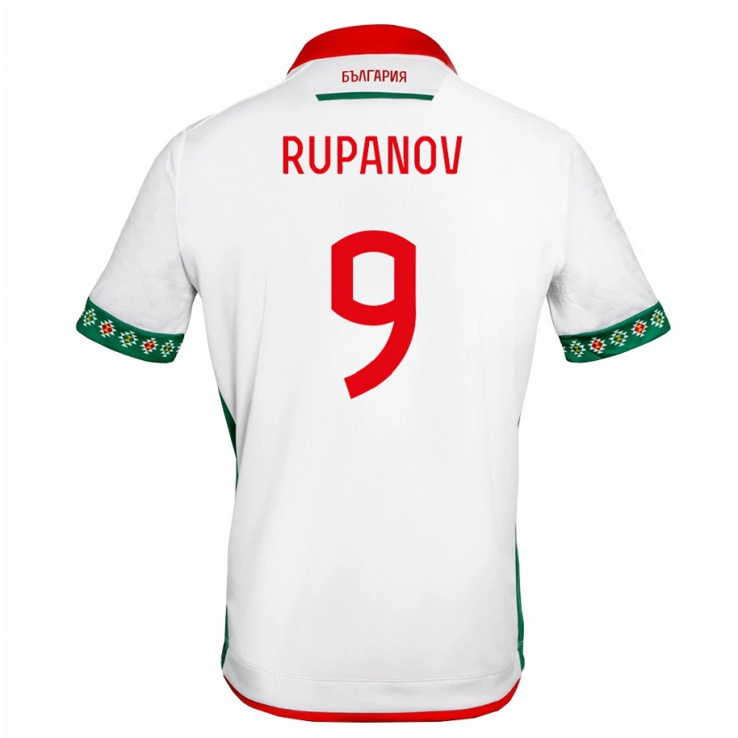 Danxen Women Bulgaria Borislav Rupanov #9 White Green Red Home Jersey 26-28 T-Shirt