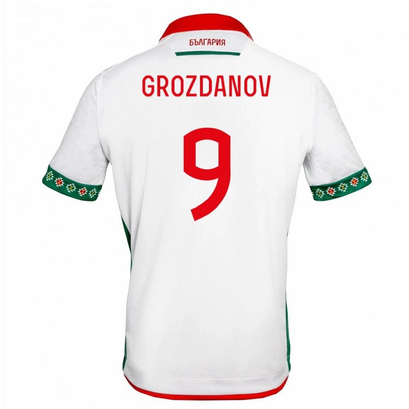 Danxen Women Bulgaria Andrey Grozdanov #9 White Green Red Home Jersey 26-28 T-Shirt