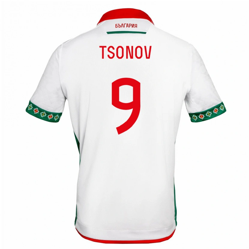 Danxen Women Bulgaria Samuil Tsonov #9 White Green Red Home Jersey 26-28 T-Shirt