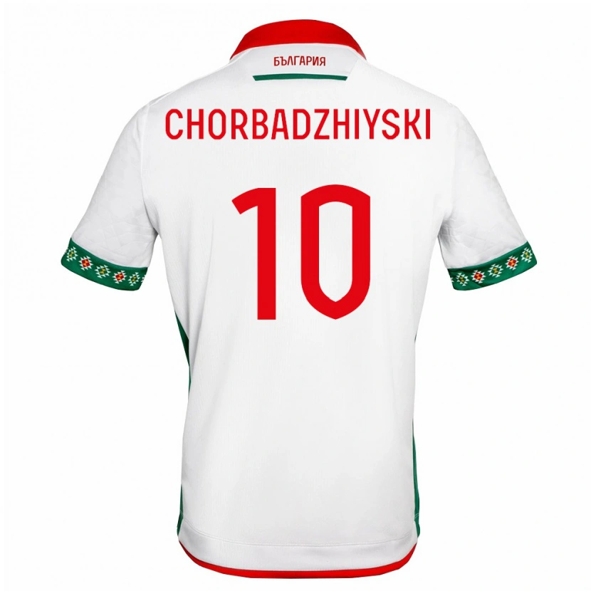 Danxen Women Bulgaria Georgi Chorbadzhiyski #10 White Green Red Home Jersey 26-28 T-Shirt