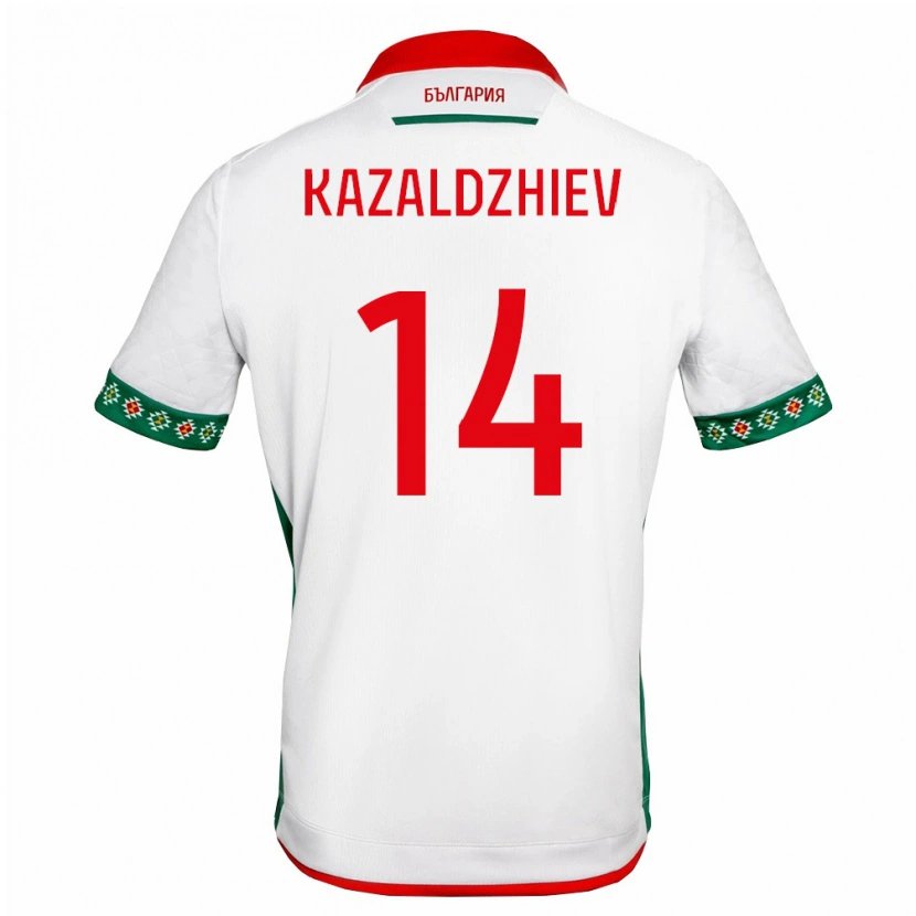 Danxen Women Bulgaria Vasil Kazaldzhiev #14 White Green Red Home Jersey 26-28 T-Shirt