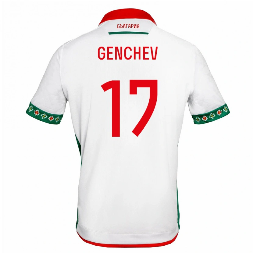 Danxen Women Bulgaria Nikola Genchev #17 White Green Red Home Jersey 26-28 T-Shirt