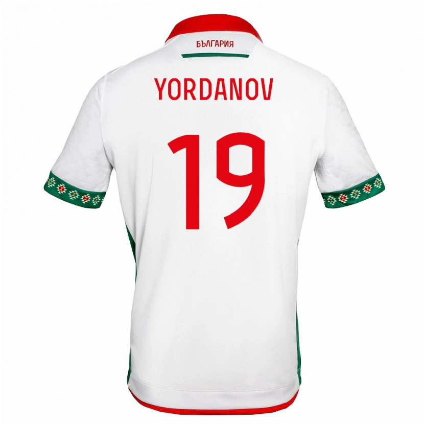 Danxen Women Bulgaria Ivan Yordanov #19 White Green Red Home Jersey 26-28 T-Shirt