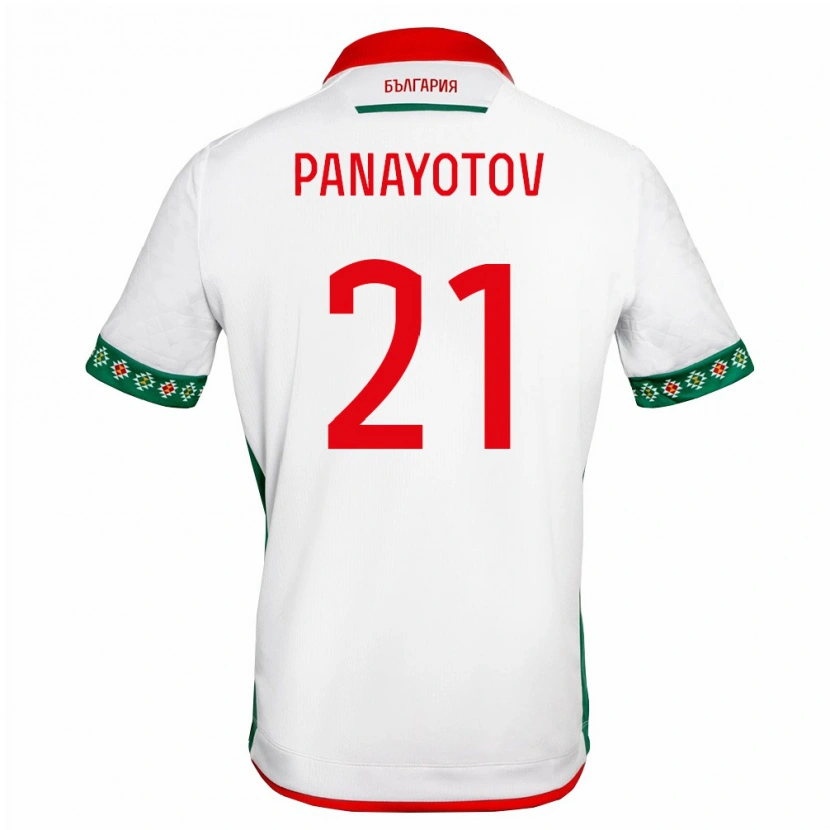 Danxen Women Bulgaria Petko Panayotov #21 White Green Red Home Jersey 26-28 T-Shirt