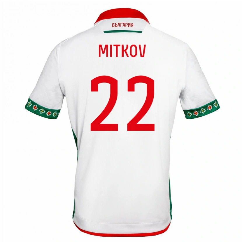 Danxen Women Bulgaria Asen Mitkov #22 White Green Red Home Jersey 26-28 T-Shirt