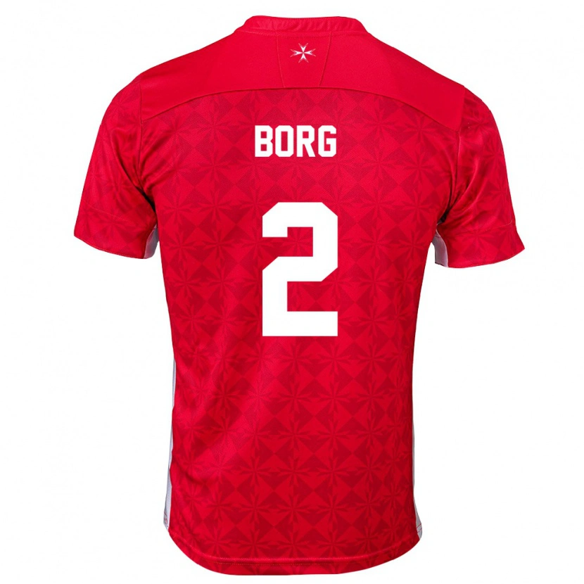 Danxen Women Malta Jean Borg #2 Red White Home Jersey 26-28 T-Shirt