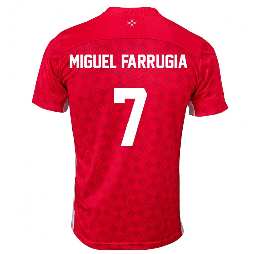 Danxen Women Malta Miguel Farrugia #7 Red White Home Jersey 26-28 T-Shirt