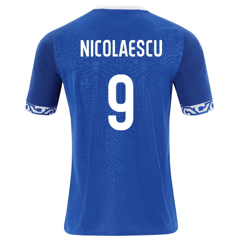 Danxen Women Moldova Ion Nicolaescu #9 Royal Blue White Home Jersey 26-28 T-Shirt