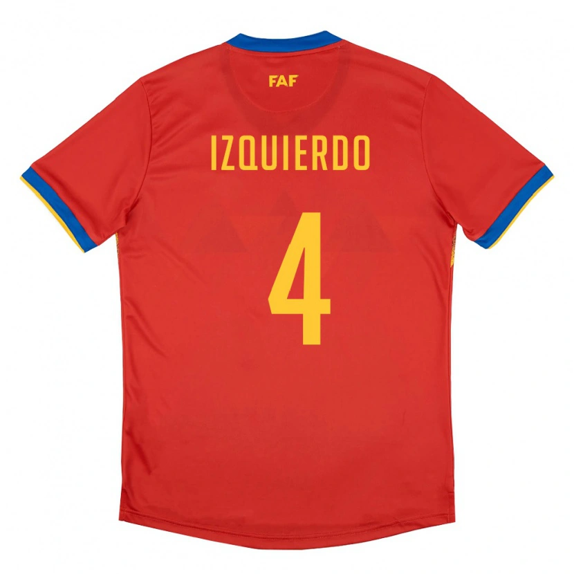 Danxen Women Andorra Eric Izquierdo #4 Red Blue Yellow Home Jersey 26-28 T-Shirt