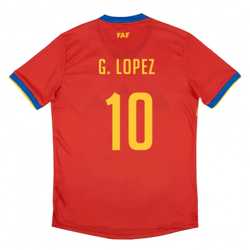 Danxen Women Andorra Guillaume Lopez #10 Red Blue Yellow Home Jersey 26-28 T-Shirt