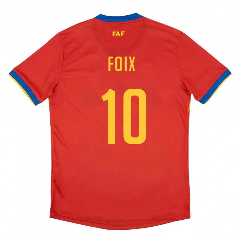 Danxen Women Andorra Pol Foix #10 Red Blue Yellow Home Jersey 26-28 T-Shirt