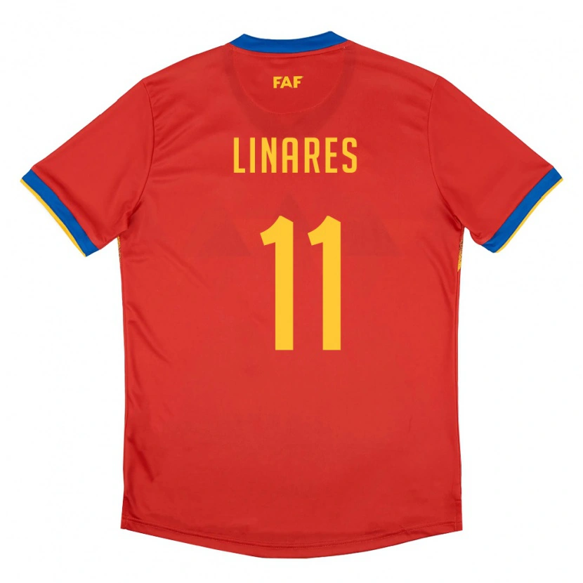 Danxen Women Andorra Nil Linares #11 Red Blue Yellow Home Jersey 26-28 T-Shirt