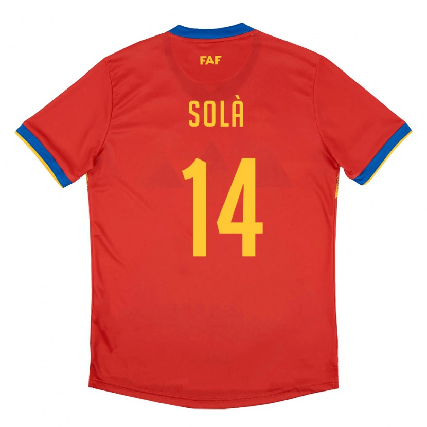 Danxen Women Andorra Roger Solà #14 Red Blue Yellow Home Jersey 26-28 T-Shirt