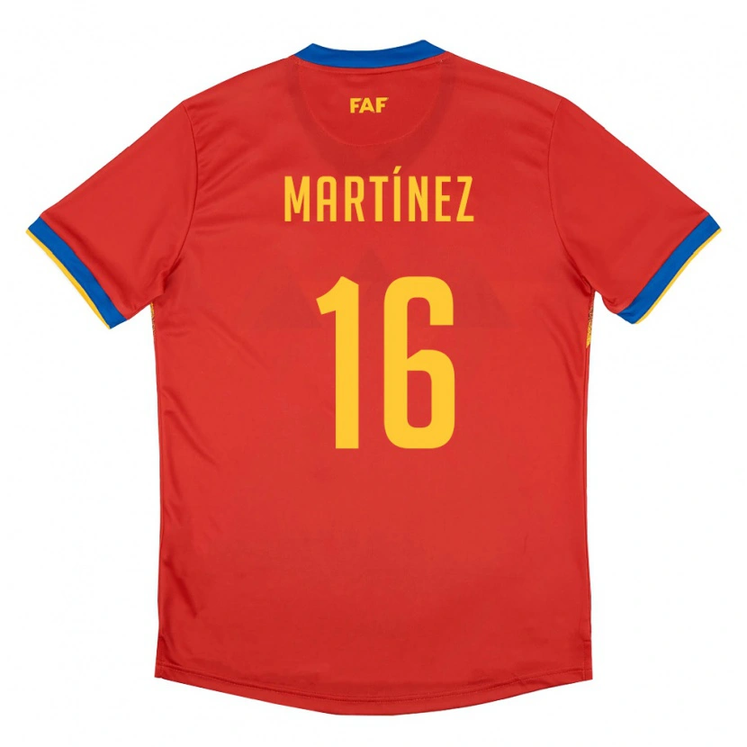 Danxen Women Andorra Alex Martínez #16 Red Blue Yellow Home Jersey 26-28 T-Shirt