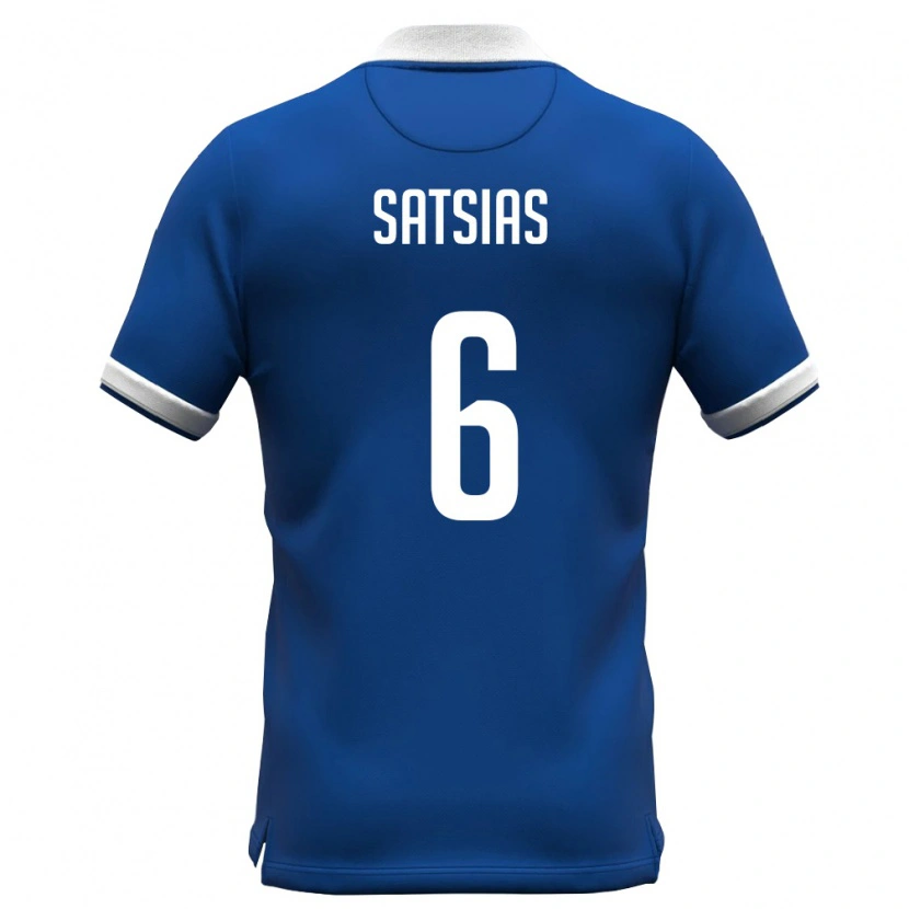 Danxen Women Cyprus Giannis Satsias #6 Royal Blue White Home Jersey 26-28 T-Shirt