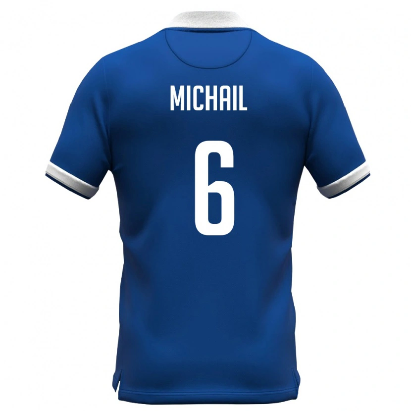 Danxen Women Cyprus Georgios Michail #6 Royal Blue White Home Jersey 26-28 T-Shirt