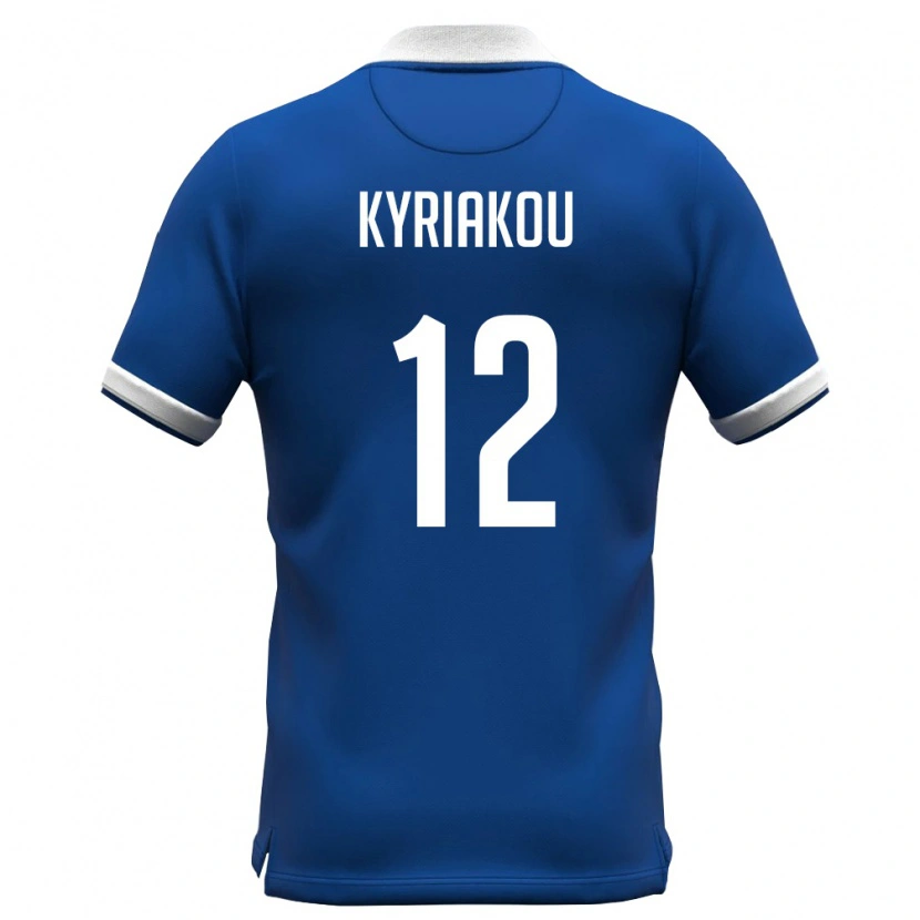 Danxen Women Cyprus Panagiotis Kyriakou #12 Royal Blue White Home Jersey 26-28 T-Shirt