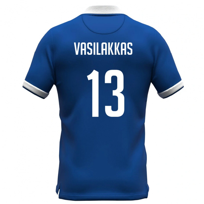 Danxen Women Cyprus Vasilis Vasilakkas #13 Royal Blue White Home Jersey 26-28 T-Shirt