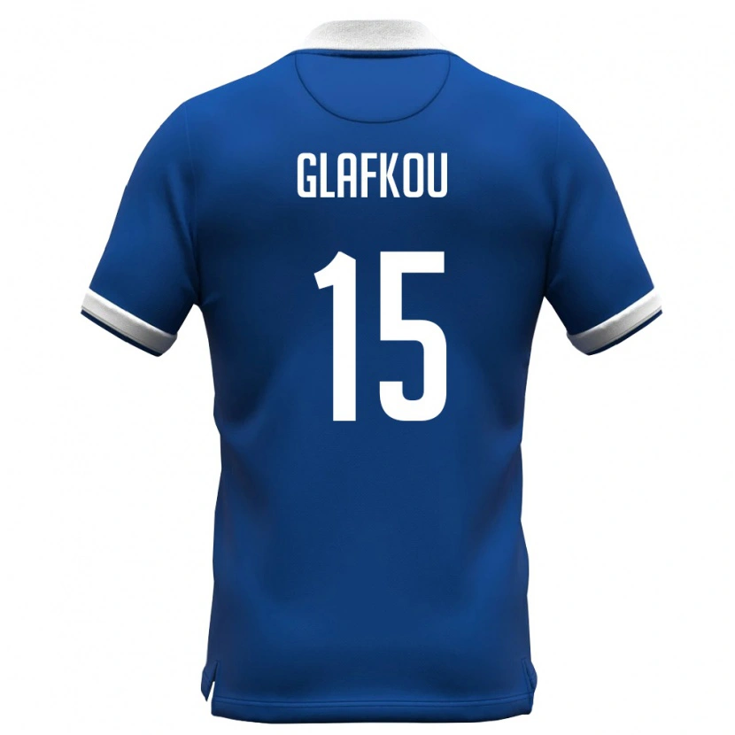 Danxen Women Cyprus Anastasis Glafkou #15 Royal Blue White Home Jersey 26-28 T-Shirt