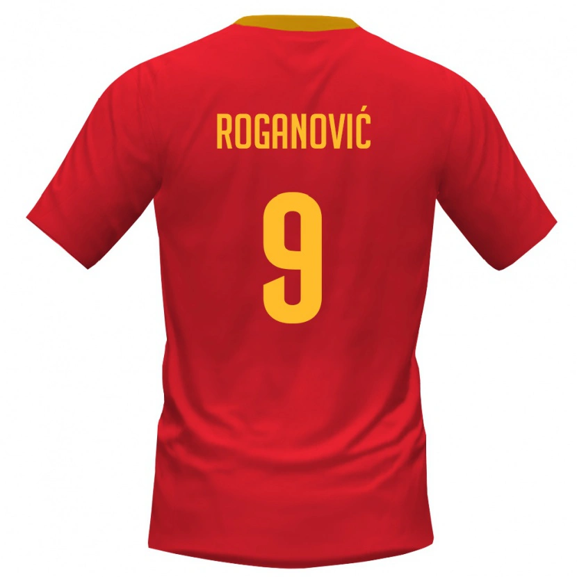 Danxen Women Montenegro Jagos Roganović #9 Red Yellow Home Jersey 26-28 T-Shirt