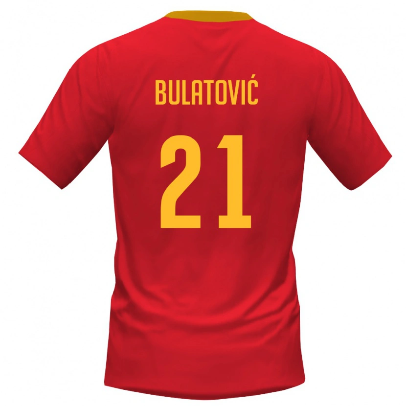 Danxen Women Montenegro Andrija Bulatovic #21 Red Yellow Home Jersey 26-28 T-Shirt