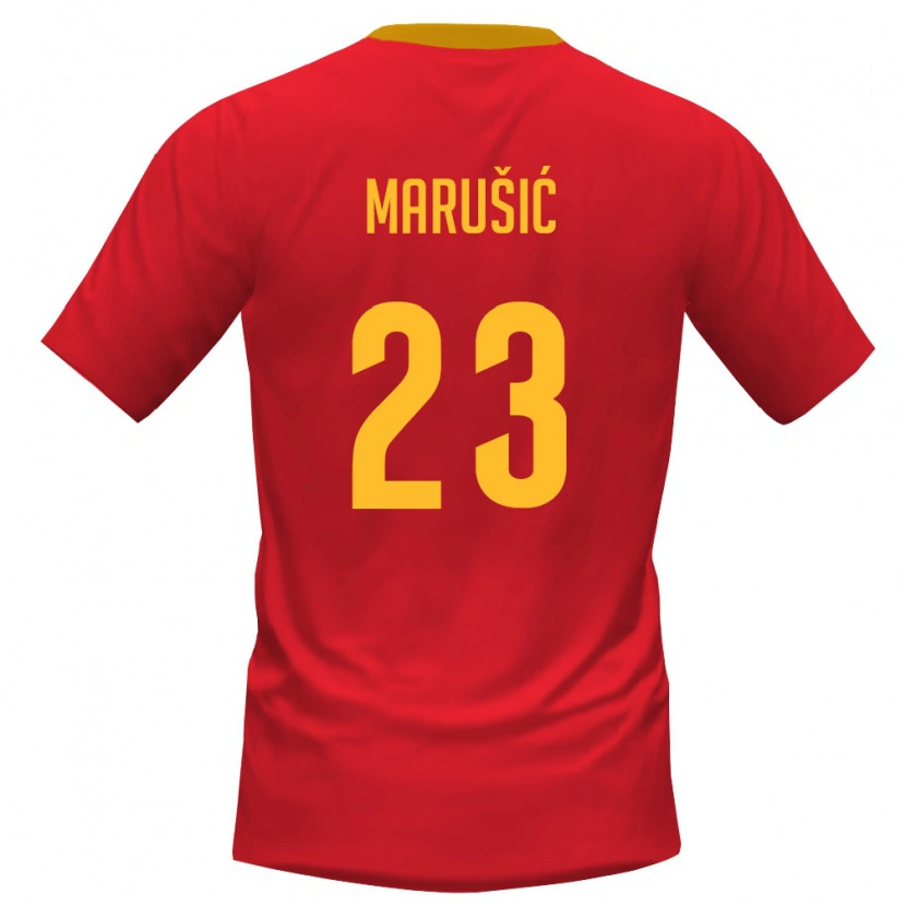 Danxen Women Montenegro Adam Marusic #23 Red Yellow Home Jersey 26-28 T-Shirt