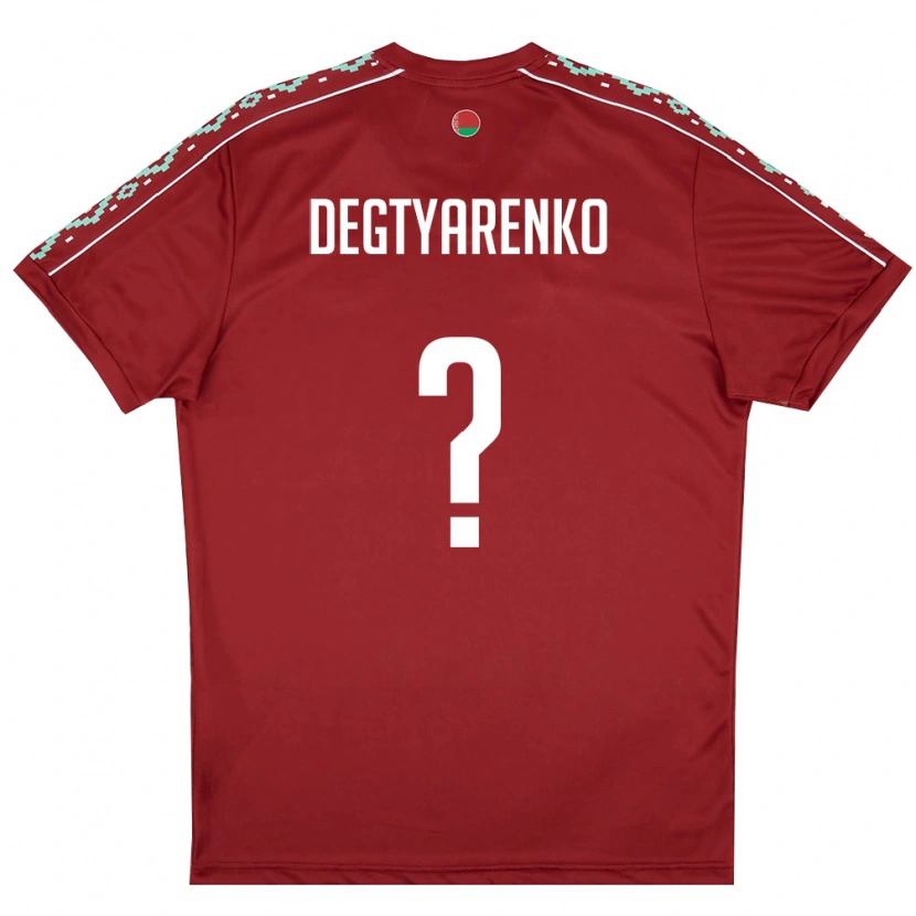Danxen Women Belarus Dmitriy Degtyarenko #0 Deep Red White Home Jersey 26-28 T-Shirt