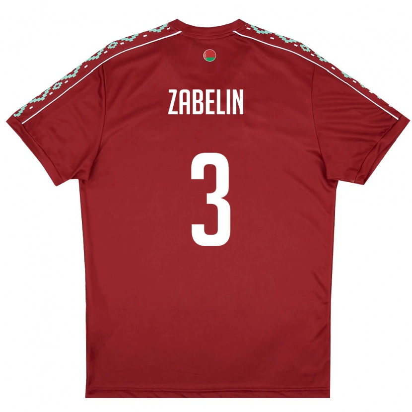 Danxen Women Belarus Pavel Zabelin #3 Deep Red White Home Jersey 26-28 T-Shirt
