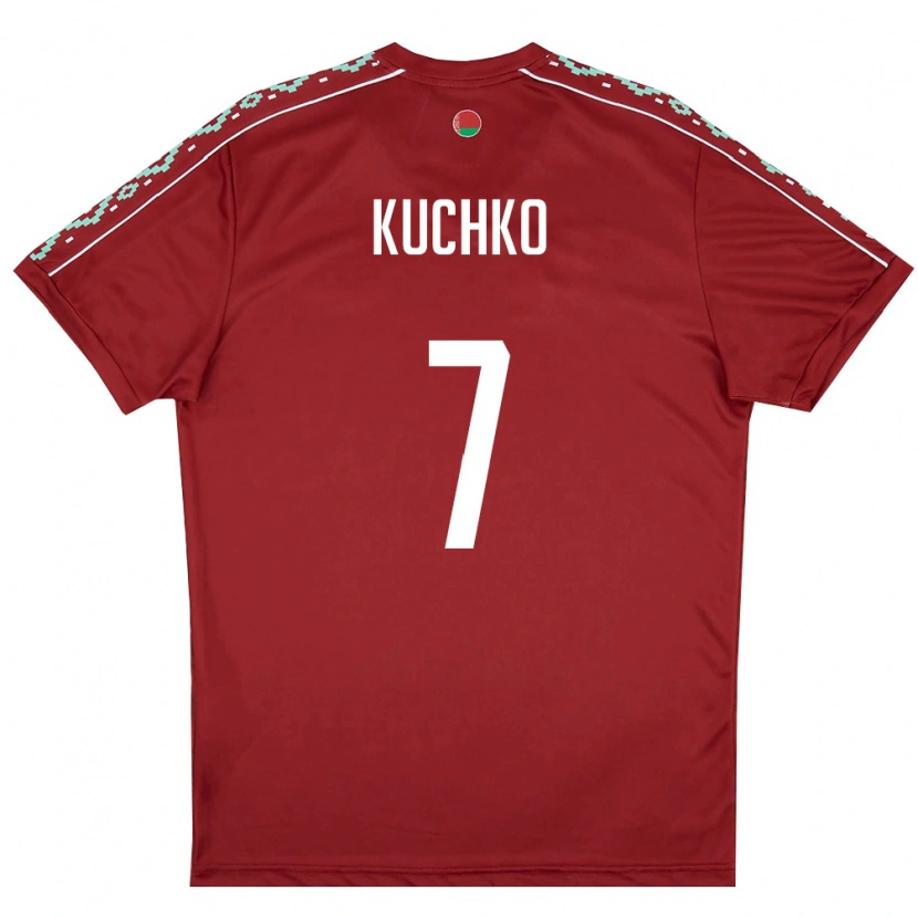 Danxen Women Belarus Gleb Kuchko #7 Deep Red White Home Jersey 26-28 T-Shirt