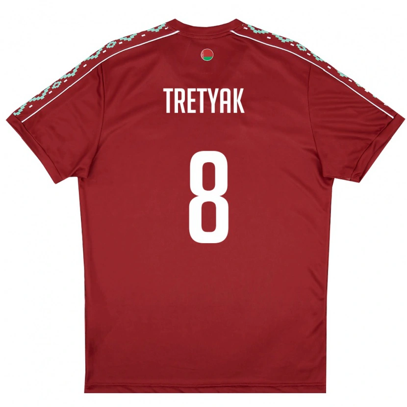 Danxen Women Belarus Vladislav Tretyak #8 Deep Red White Home Jersey 26-28 T-Shirt