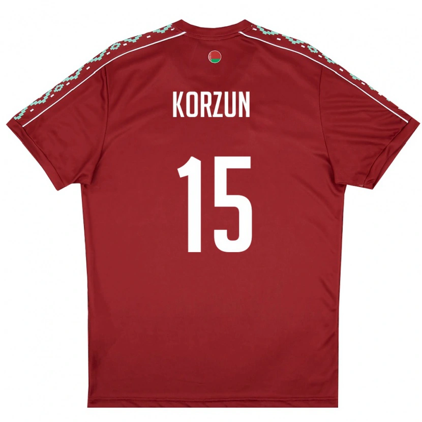 Danxen Women Belarus Nikita Korzun #15 Deep Red White Home Jersey 26-28 T-Shirt
