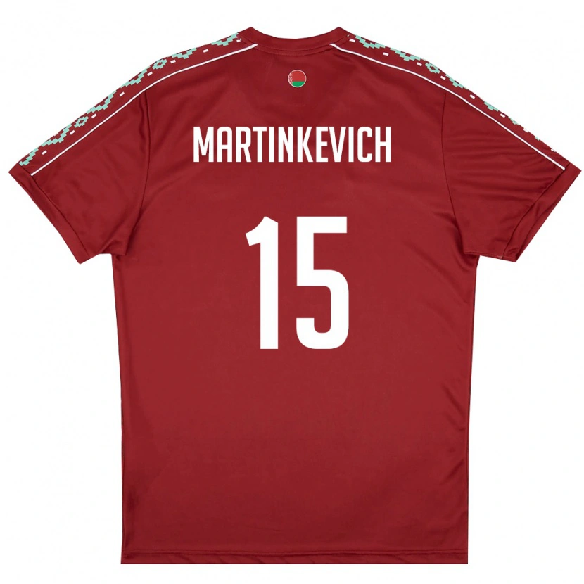 Danxen Women Belarus Vadim Martinkevich #15 Deep Red White Home Jersey 26-28 T-Shirt