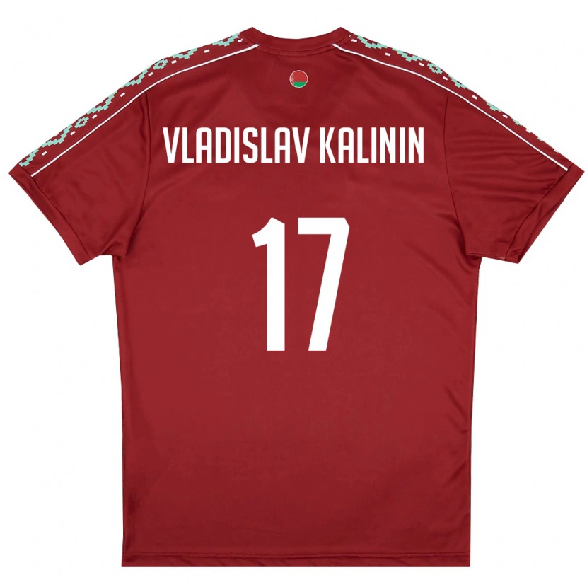 Danxen Women Belarus Vladislav Kalinin #17 Deep Red White Home Jersey 26-28 T-Shirt