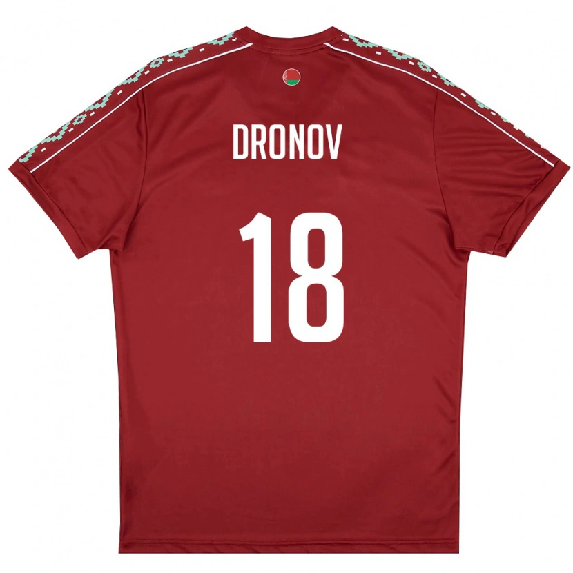Danxen Women Belarus Stanislav Dronov #18 Deep Red White Home Jersey 26-28 T-Shirt
